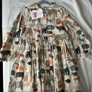 NWT Pink Chicken Safari Animal Print Dress